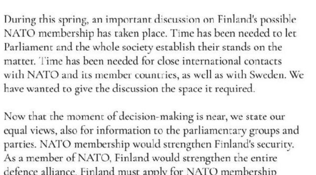 Finlandiya'dan NATO üyeliğine ilişkin açıklama